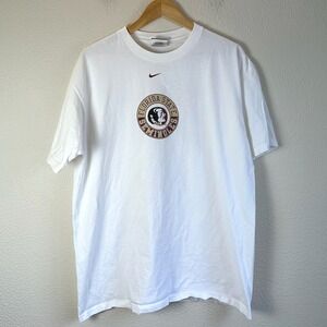 Y2K Nike T-Shirt Mens Large White Good Florida State Seminoles ACC Center Swoosh